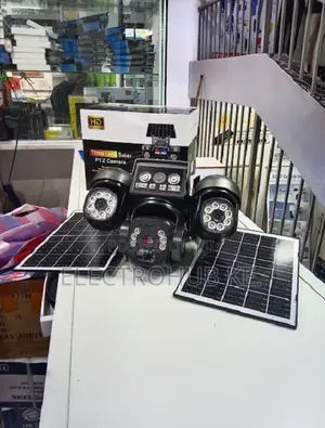 V380Pro Tripple Lens Outdoor Security PTZ Camera Double Solar Panel