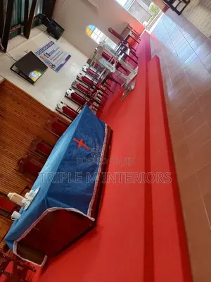 Heavy-Duty Red Delta Exhibition Carpet | 4mm Durable Thickness