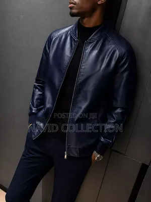 Navy Blue/Brown Leather