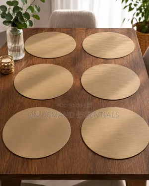 High Quality Metallic Bronze Effect Round Table Mats Price: 6pc