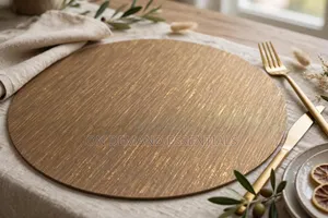 High Quality Metallic Bronze Effect Round Table Mats Price: 6pc
