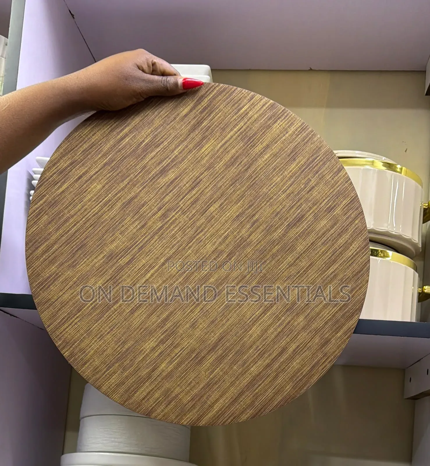 High Quality Metallic Bronze Effect Round Table Mats Price: 6pc