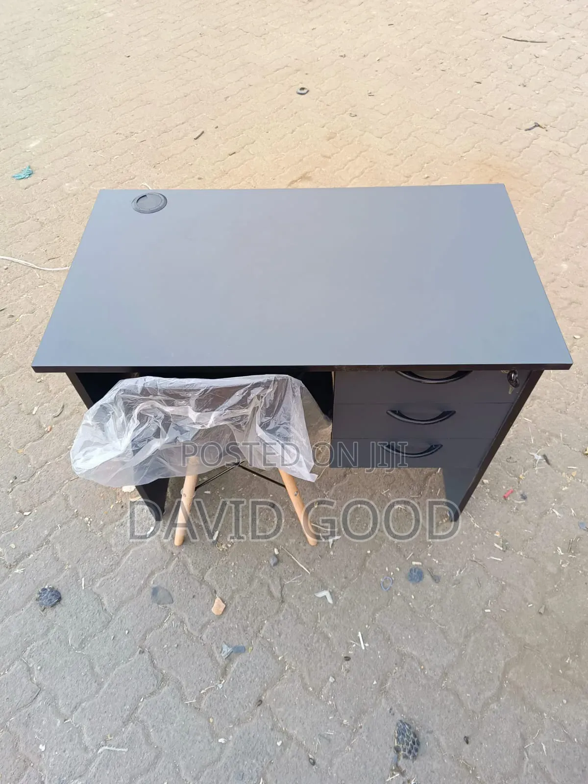 Black Eames Chair and Office Table