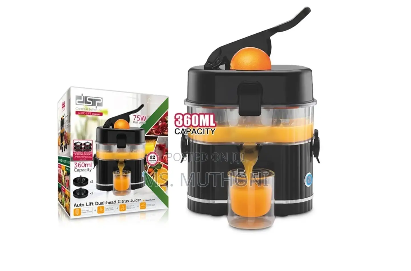 Automatic 360 Rotation and Auto Lift Dual-Head Citrus Juicer