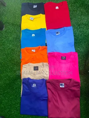 Assorted Plain Round Neck T-Shirts – Multiple Colors Sizes