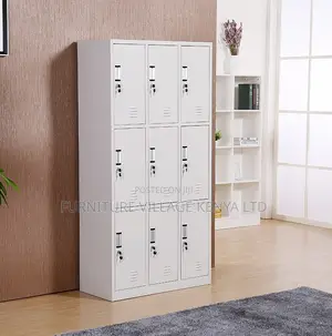 Office Cabinet; 9 Locker Heavy Duty Metallic Office Cabinet