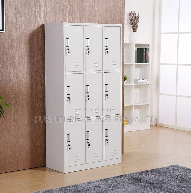 Office Cabinet; 9 Locker Heavy Duty Metallic Office Cabinet