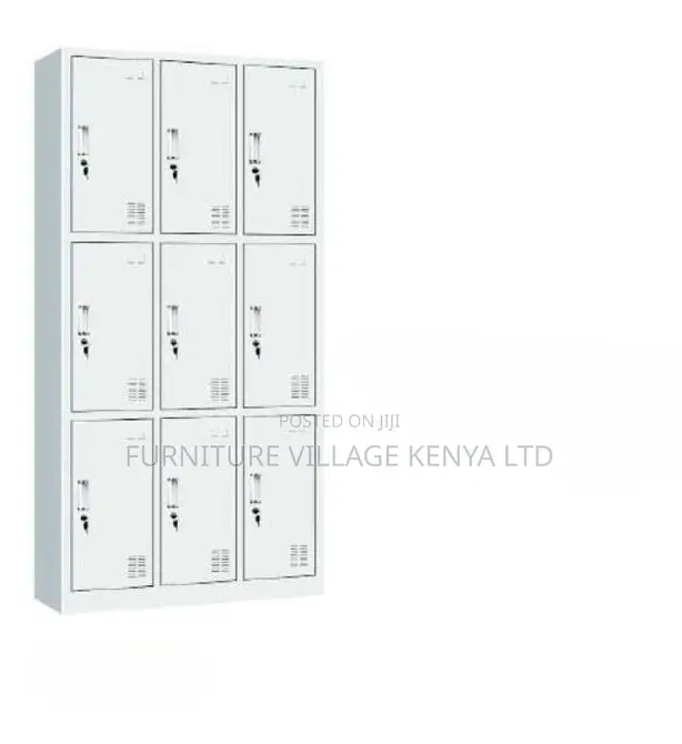 Office Cabinet; 9 Locker Heavy Duty Metallic Office Cabinet