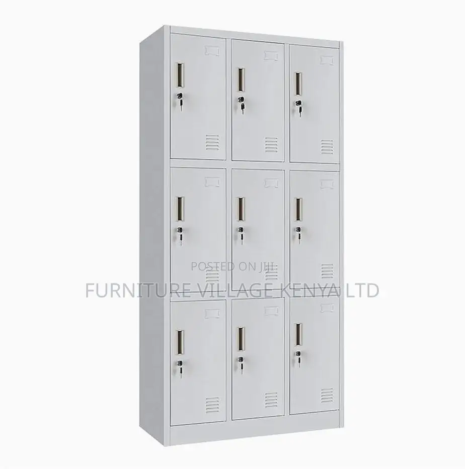 Office Cabinet; 9 Locker Heavy Duty Metallic Office Cabinet