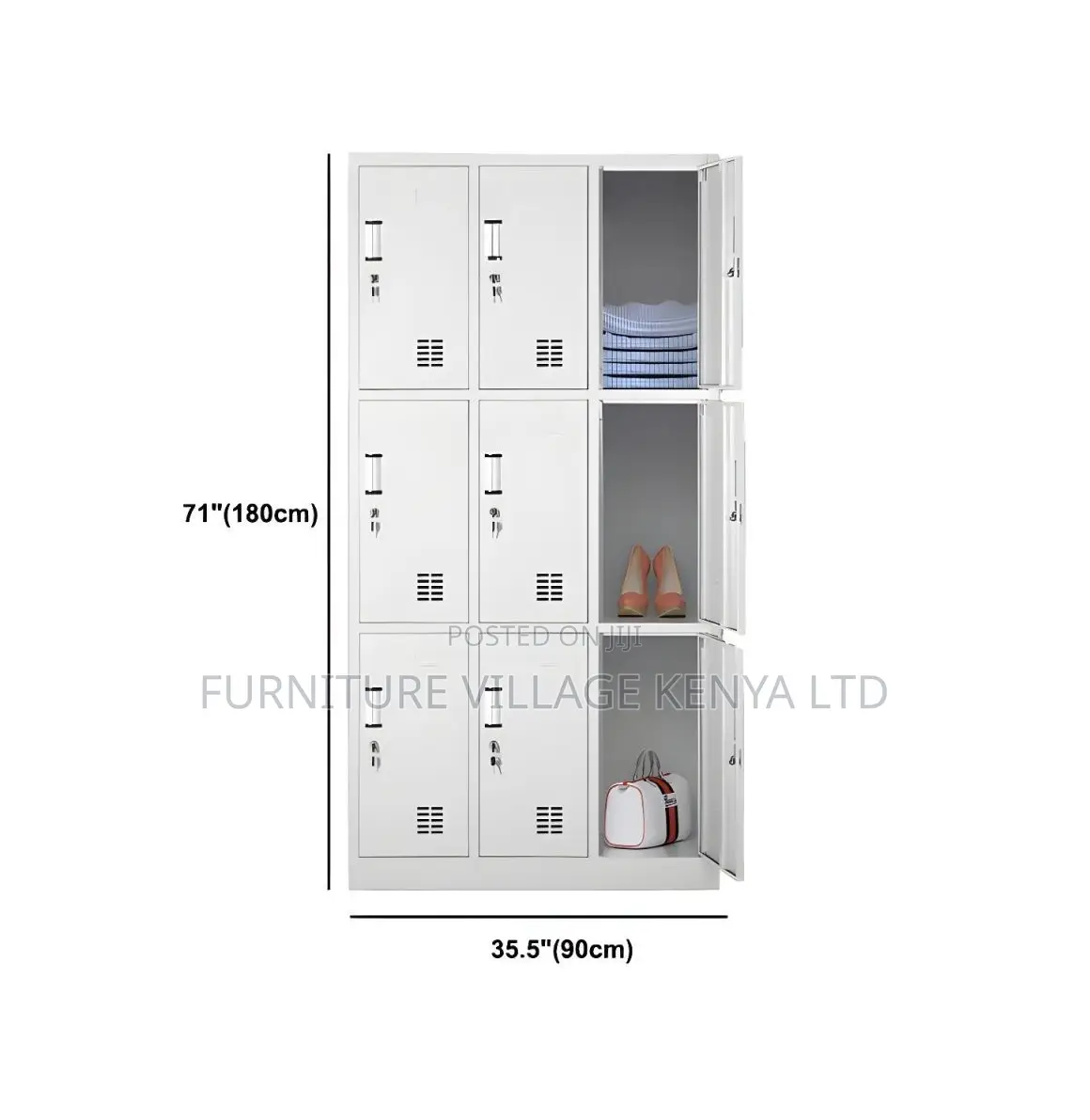Office Cabinet; 9 Locker Heavy Duty Metallic Office Cabinet