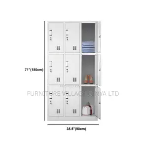 Office Cabinet; 9 Locker Heavy Duty Metallic Office Cabinet