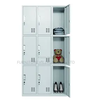 Office Cabinet; 9 Locker Heavy Duty Metallic Office Cabinet