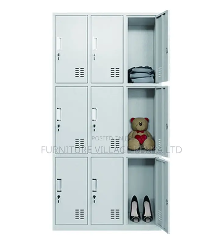 Office Cabinet; 9 Locker Heavy Duty Metallic Office Cabinet