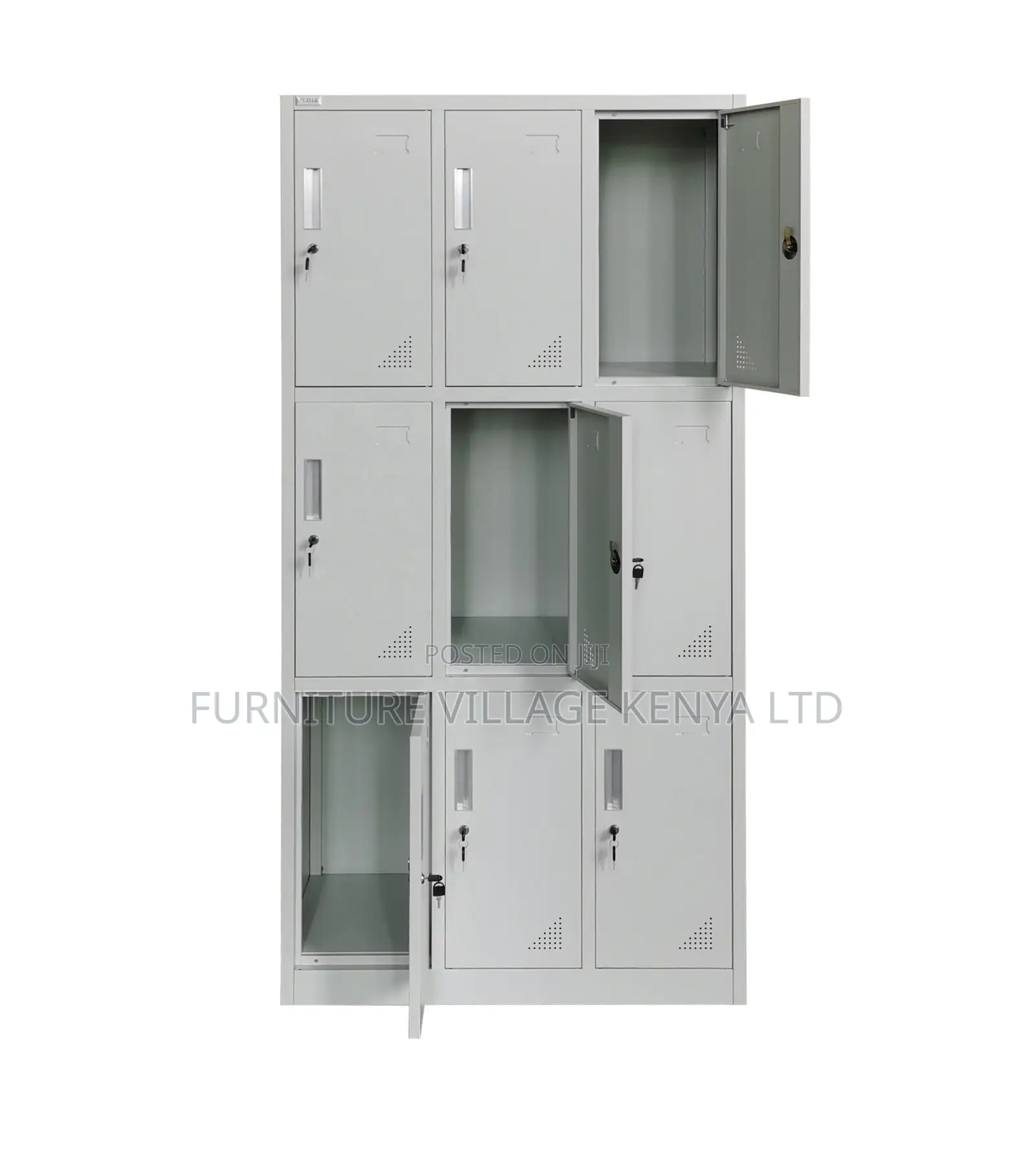 Office Cabinet; 9 Locker Heavy Duty Metallic Office Cabinet