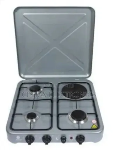 Nunix 3 Gas + 1 Electric Hot Plate Table Top Cooker