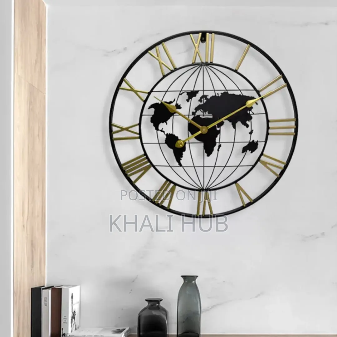 Vintage World Map Wall Clock