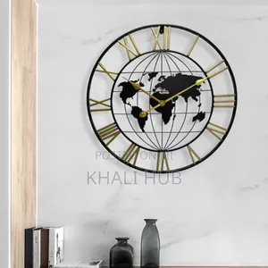 Vintage World Map Wall Clock