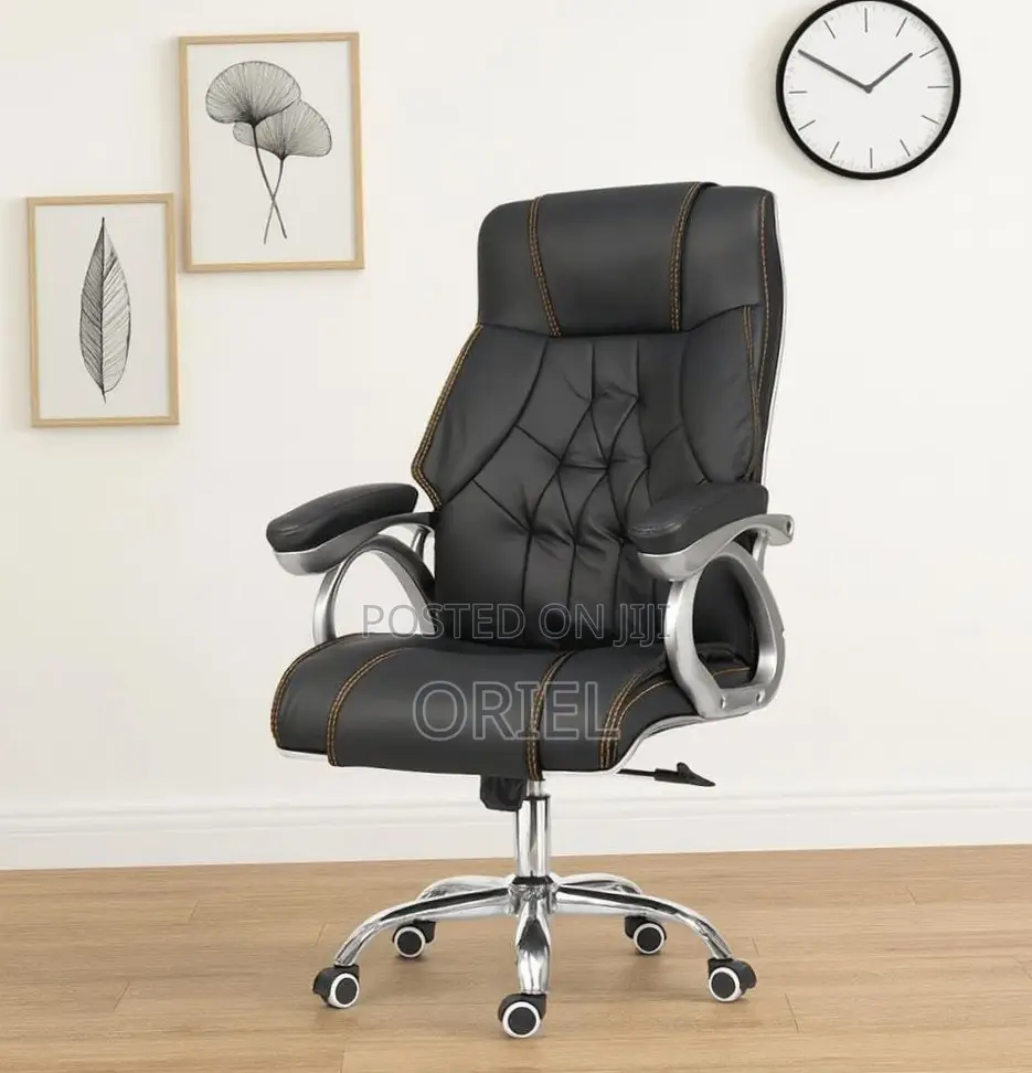 Office Chair : Executive Premium Black PU Leather Office Chair