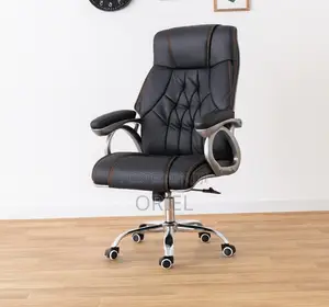 Office Chair : Executive Premium Black PU Leather Office Chair