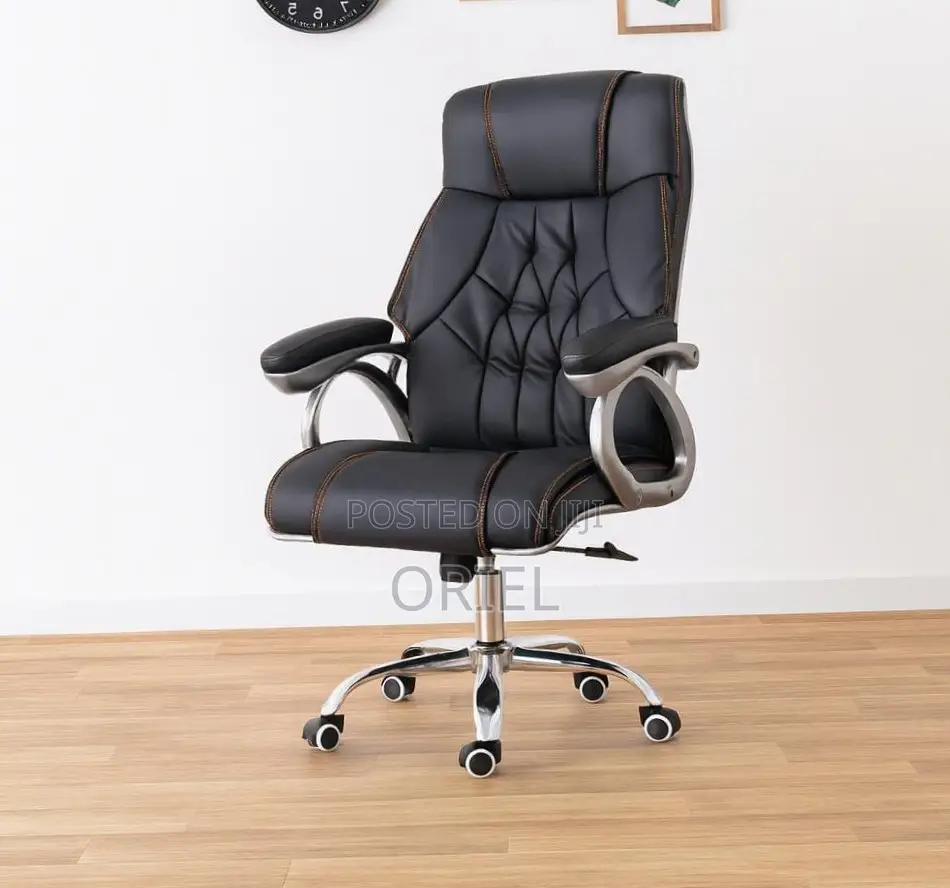 Office Chair : Executive Premium Black PU Leather Office Chair
