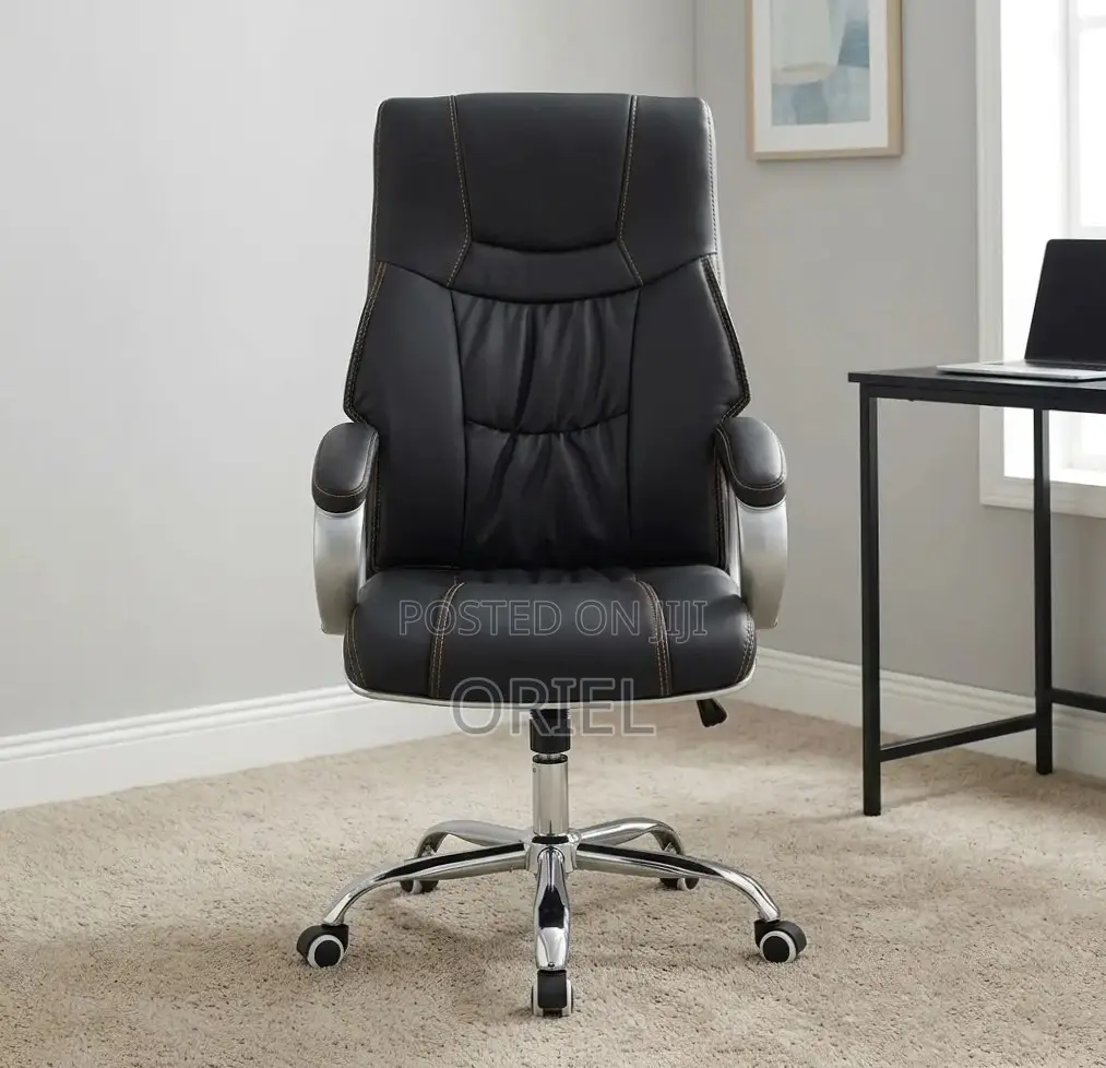 Office Chair : Executive Premium Black PU Leather Office Chair