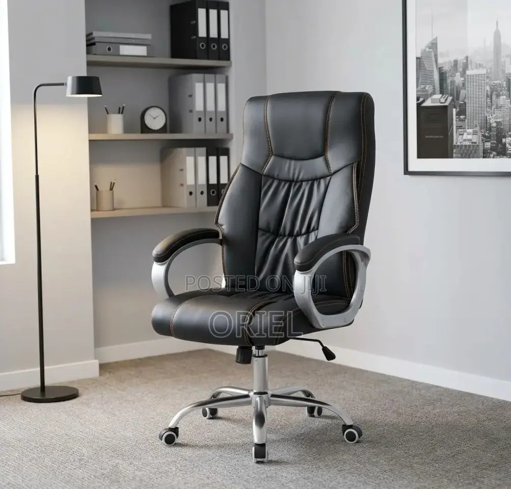 Office Chair : Executive Premium Black PU Leather Office Chair