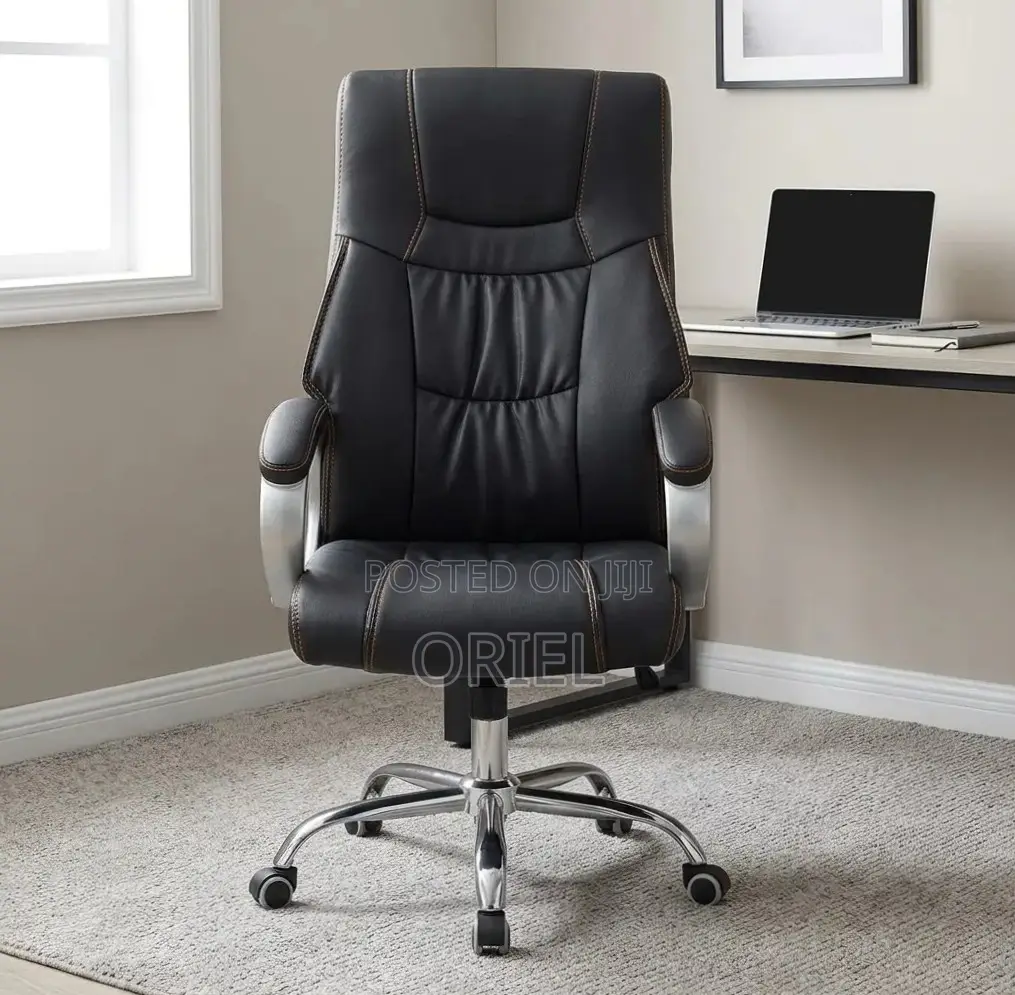 Office Chair : Executive Premium Black PU Leather Office Chair