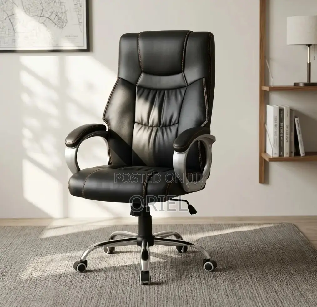 Office Chair : Executive Premium Black PU Leather Office Chair