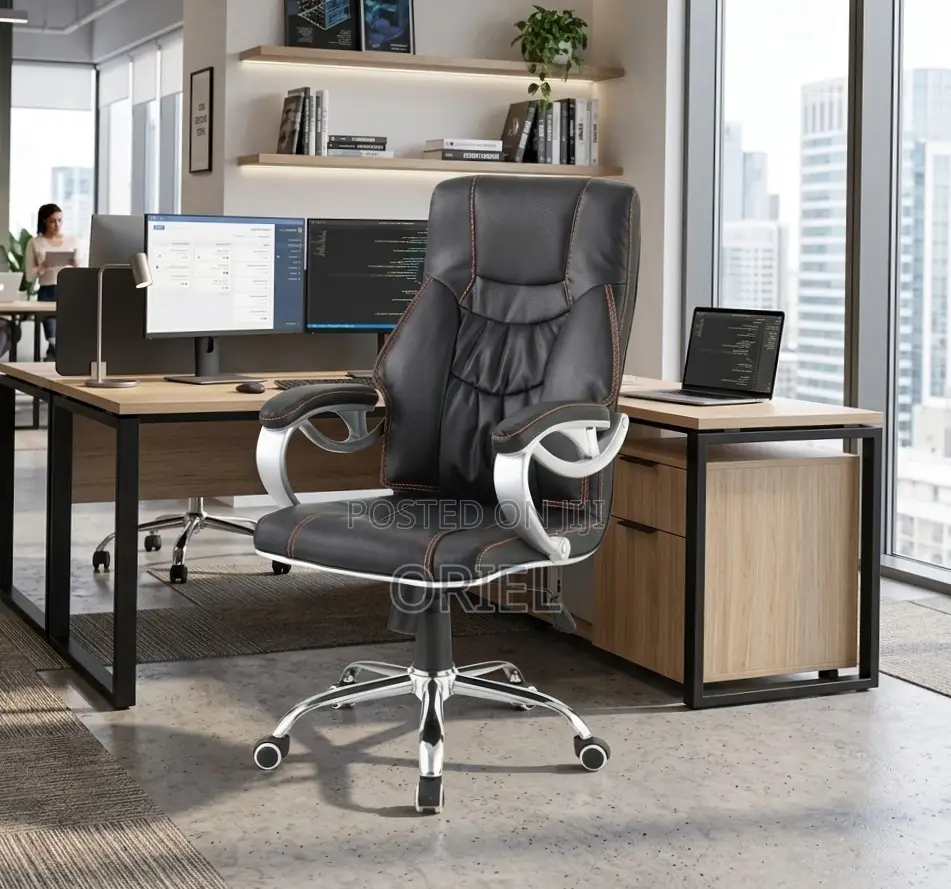 Office Chair : Executive Premium Black PU Leather Office Chair