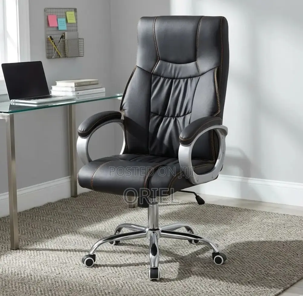 Office Chair : Executive Premium Black PU Leather Office Chair