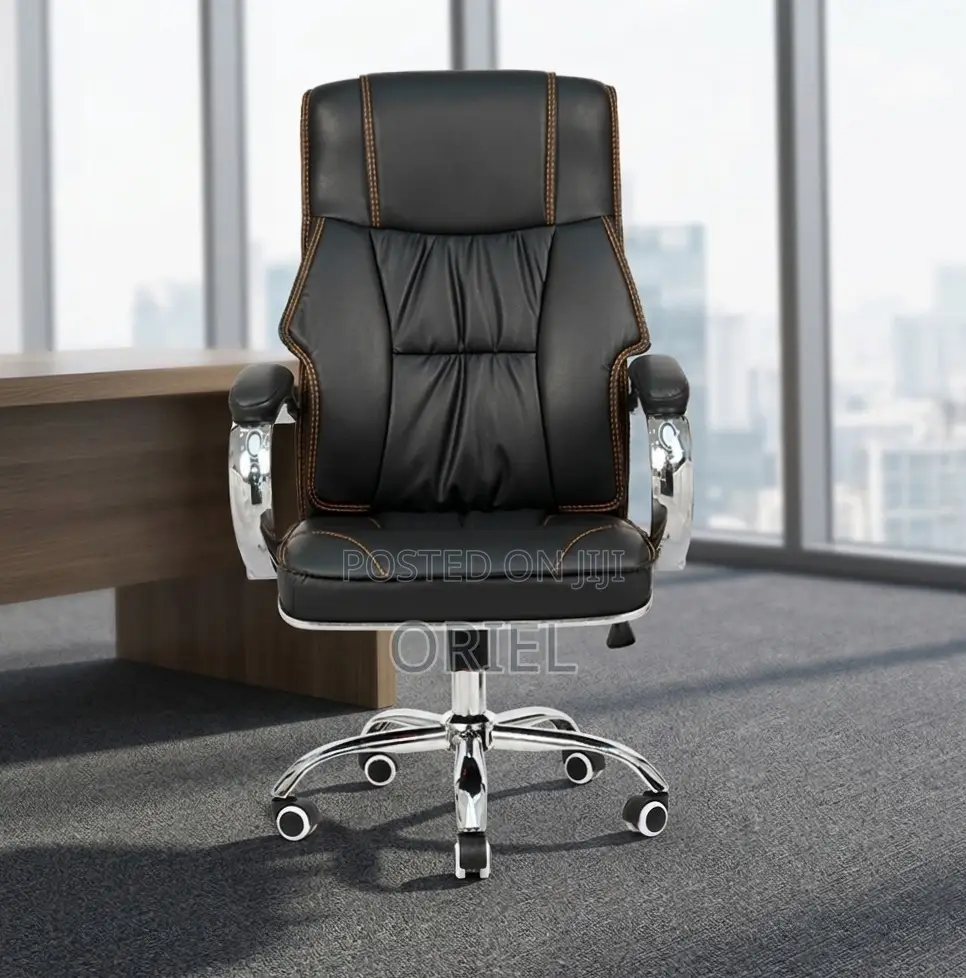 Office Chair : Executive Premium Black PU Leather Office Chair