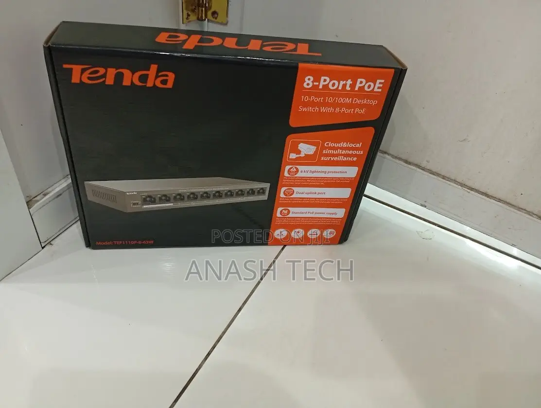 Tenda TEF1110P-8-63W Port Unmanaged PoE Switch