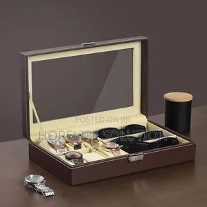9 Slot Multi Watch Leather Box Organizer