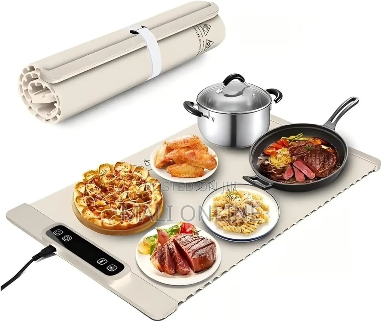 Electric Food Warming Mat Adjustable Temperature 3 Settings Child Lock