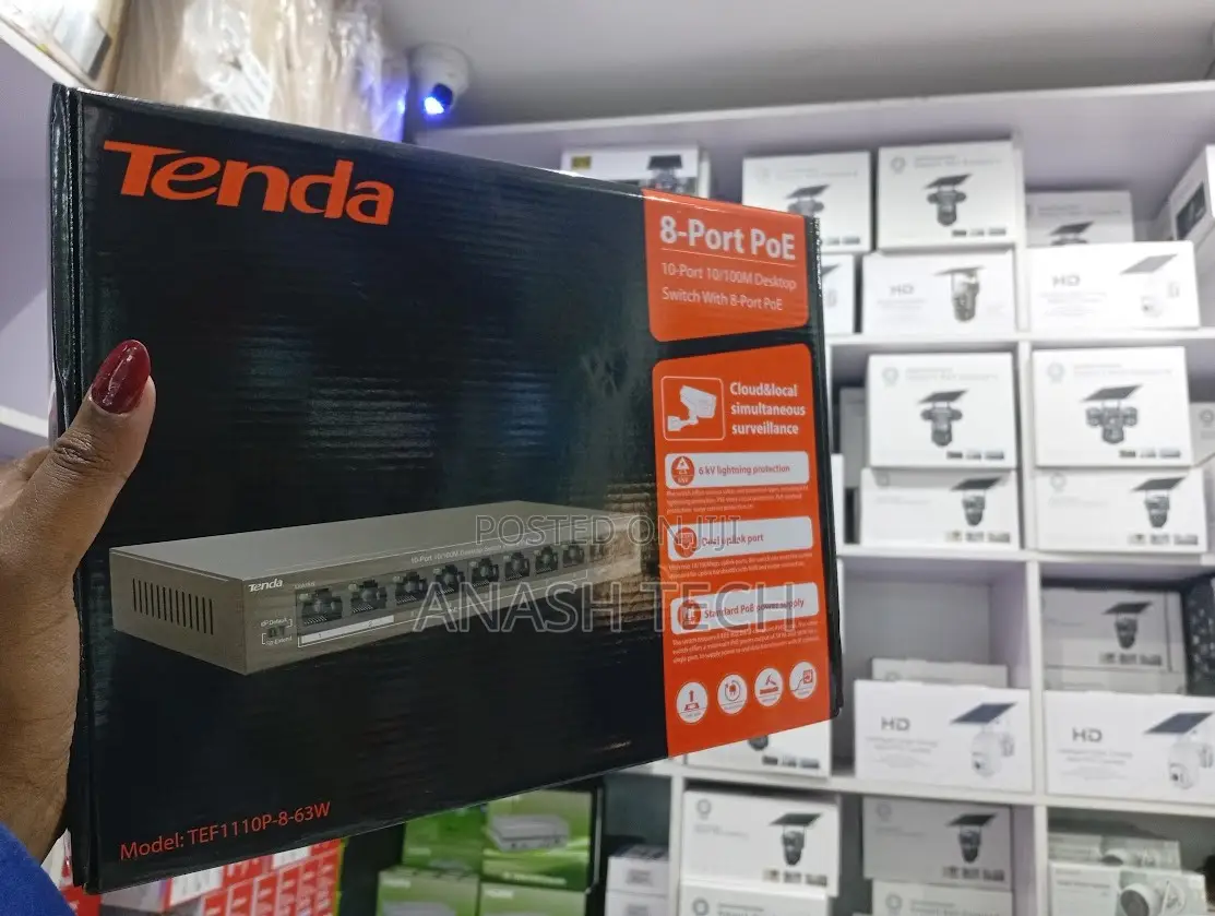 Tenda 8 Port PoE Switch – Network CCTV Switch