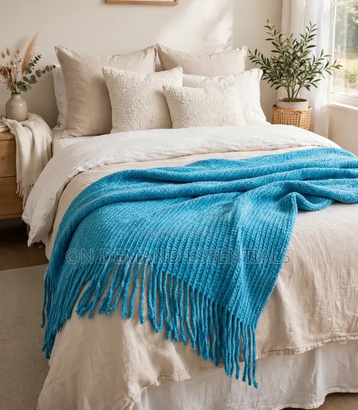 Soft Acrylic Knitted Throw Blanket
