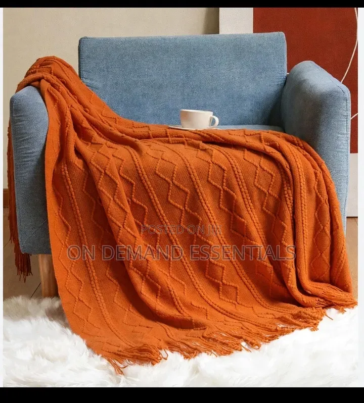 Soft Acrylic Knitted Throw Blanket