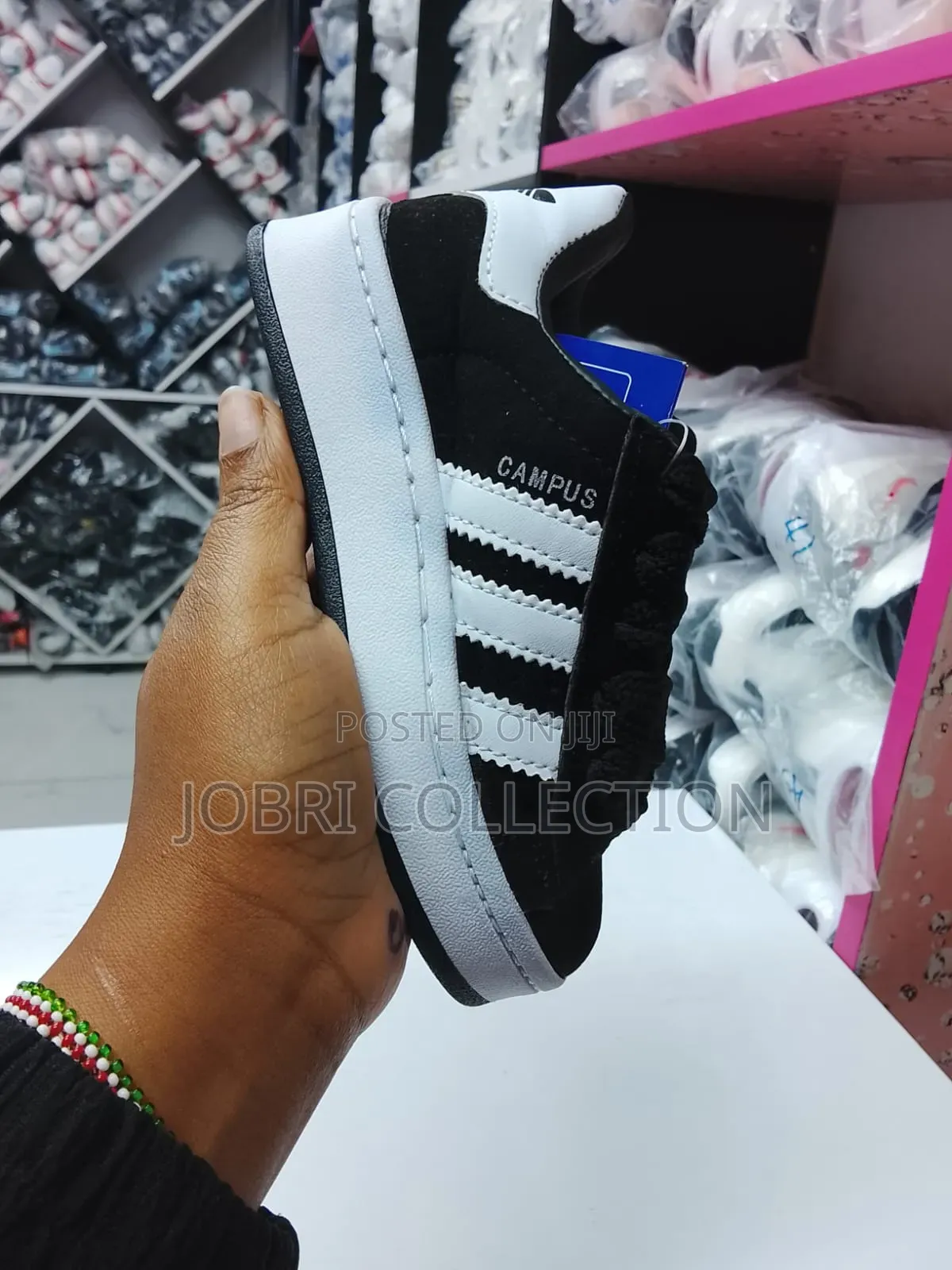 Kids Black and White Adidas Campus Sneakers