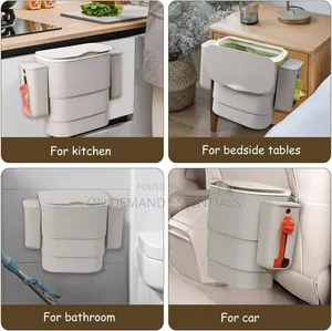 Foldable Kitchen Hanging Dustbin With 2 Trash Bags Storage Cans