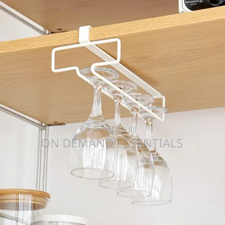 Punch Free Wine Glass Holder Under Cabinet Champagne Glass Rack