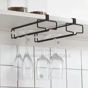 Punch Free Wine Glass Holder Under Cabinet Champagne Glass Rack
