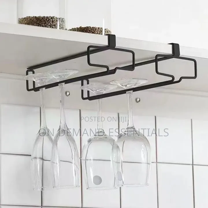 Punch Free Wine Glass Holder Under Cabinet Champagne Glass Rack