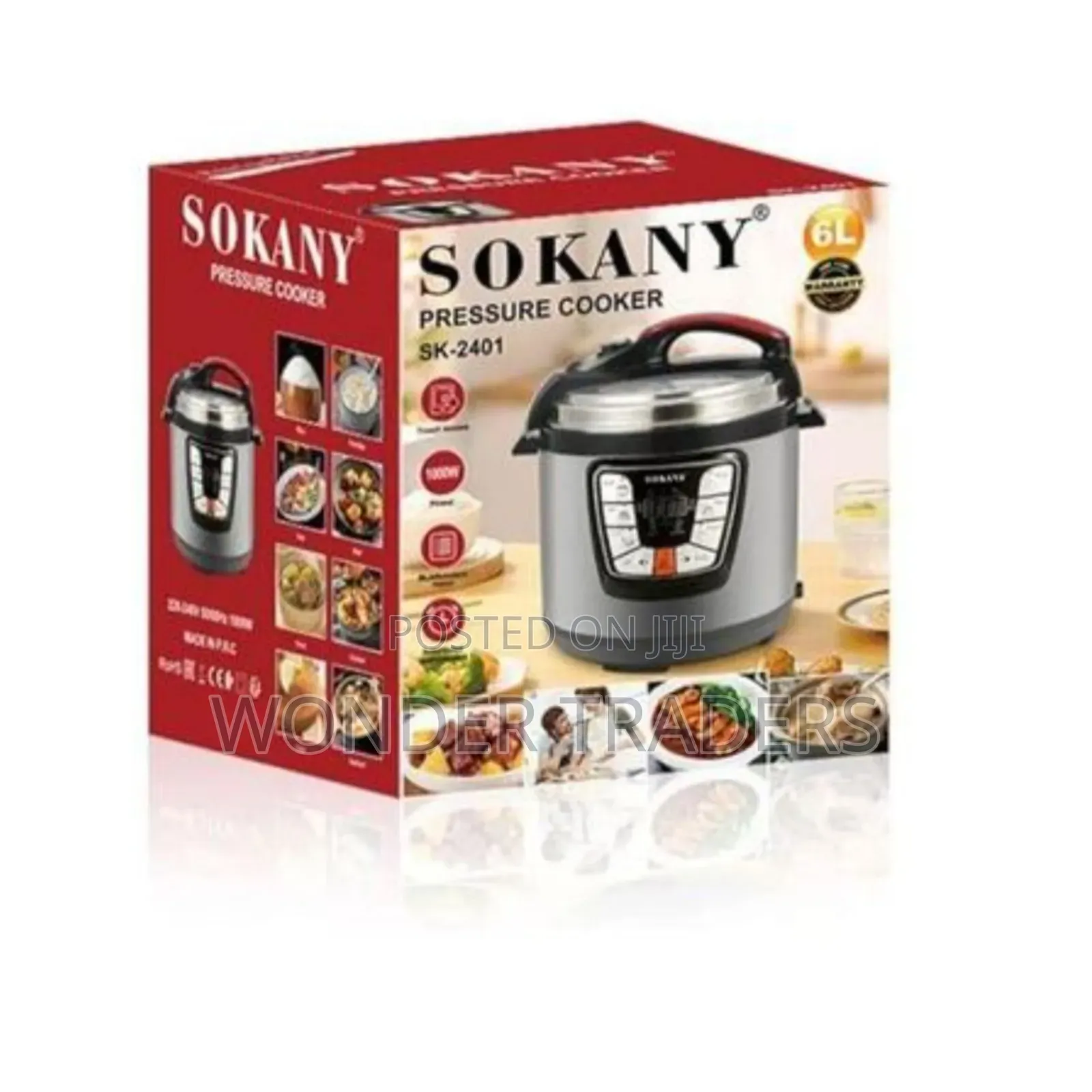 6 LTRS Sokany Electric Pressure Cooker*