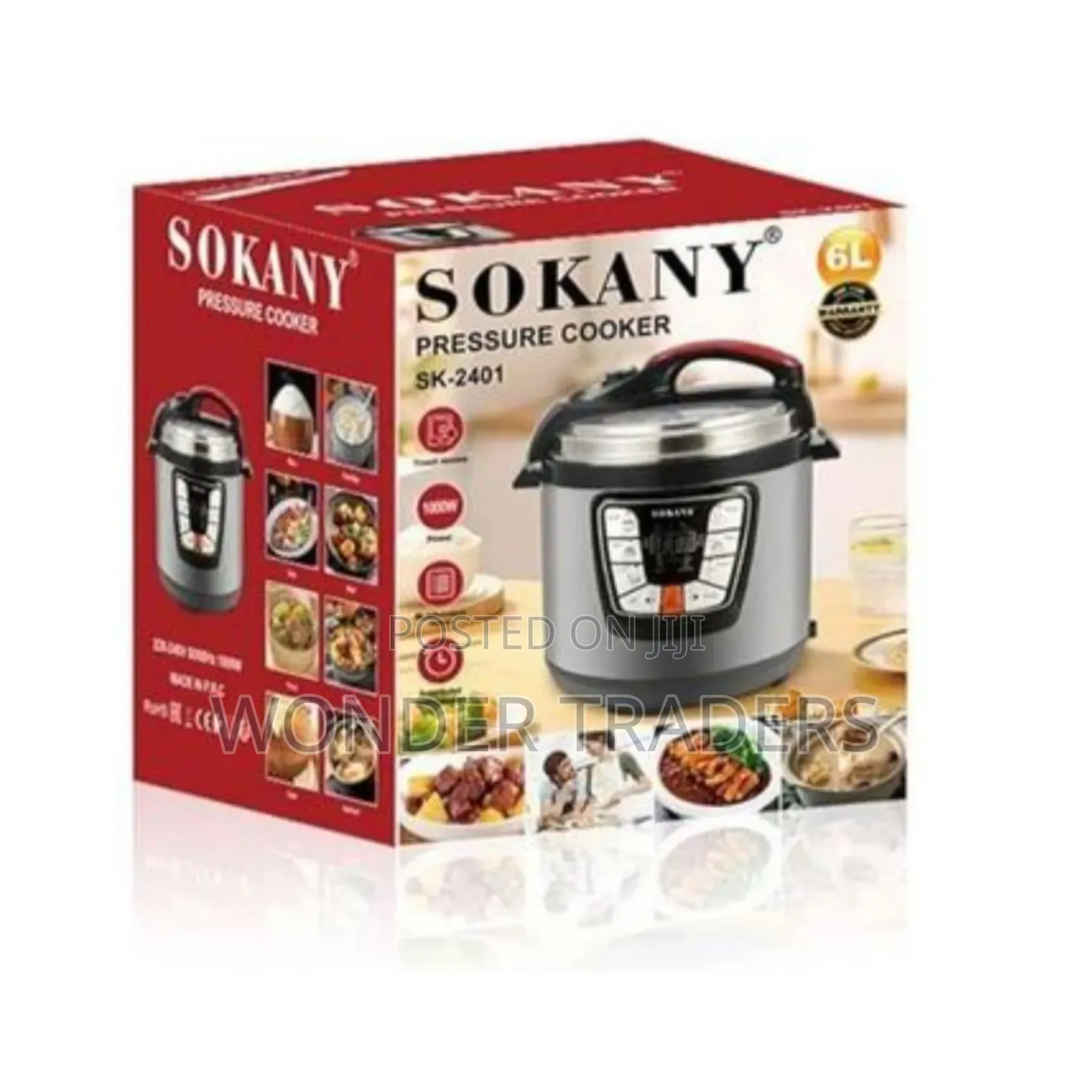 6 LTRS Sokany Electric Pressure Cooker*