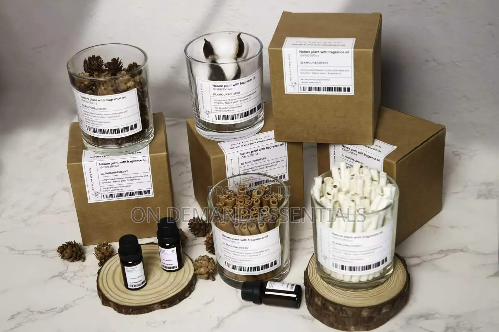 Woodland Stone Essence Diffuser Set With Essential Oil Wooden Base