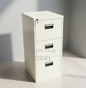 Office Cabinet : Vertical Metallic 3-Drawer Storage Cabinet