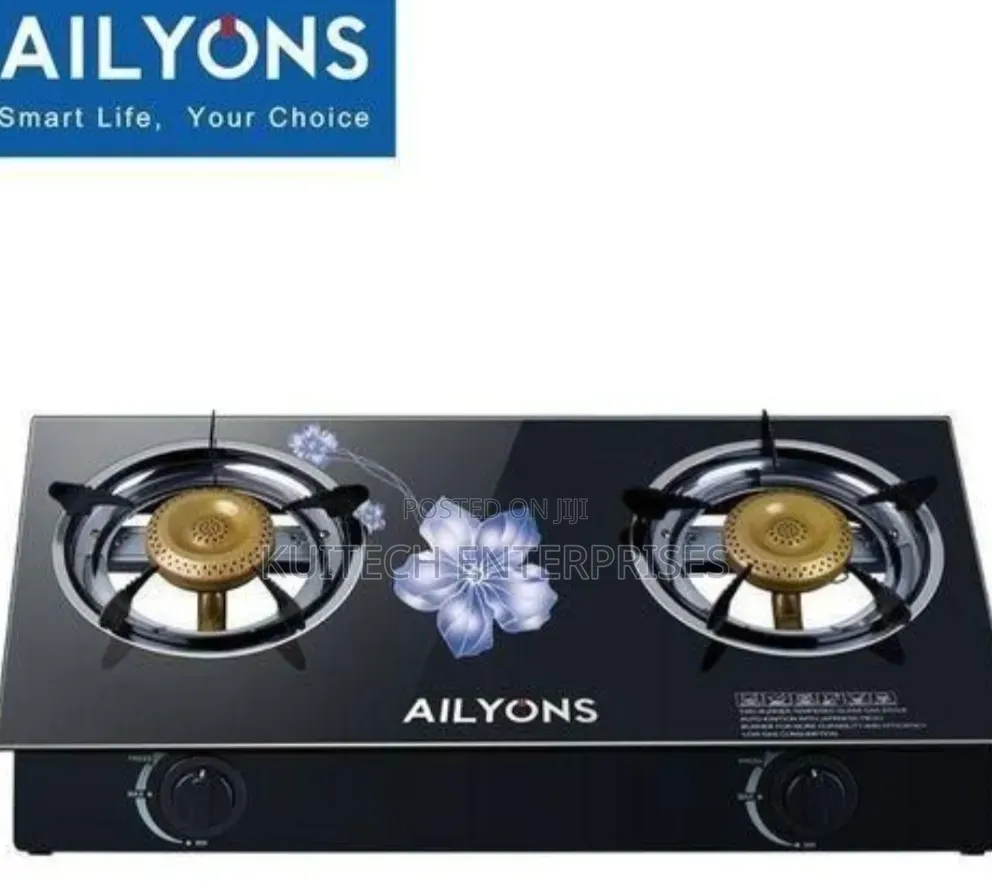 Ailyons Glass Cookers/ Top Table 2 Burner Gas Cooker