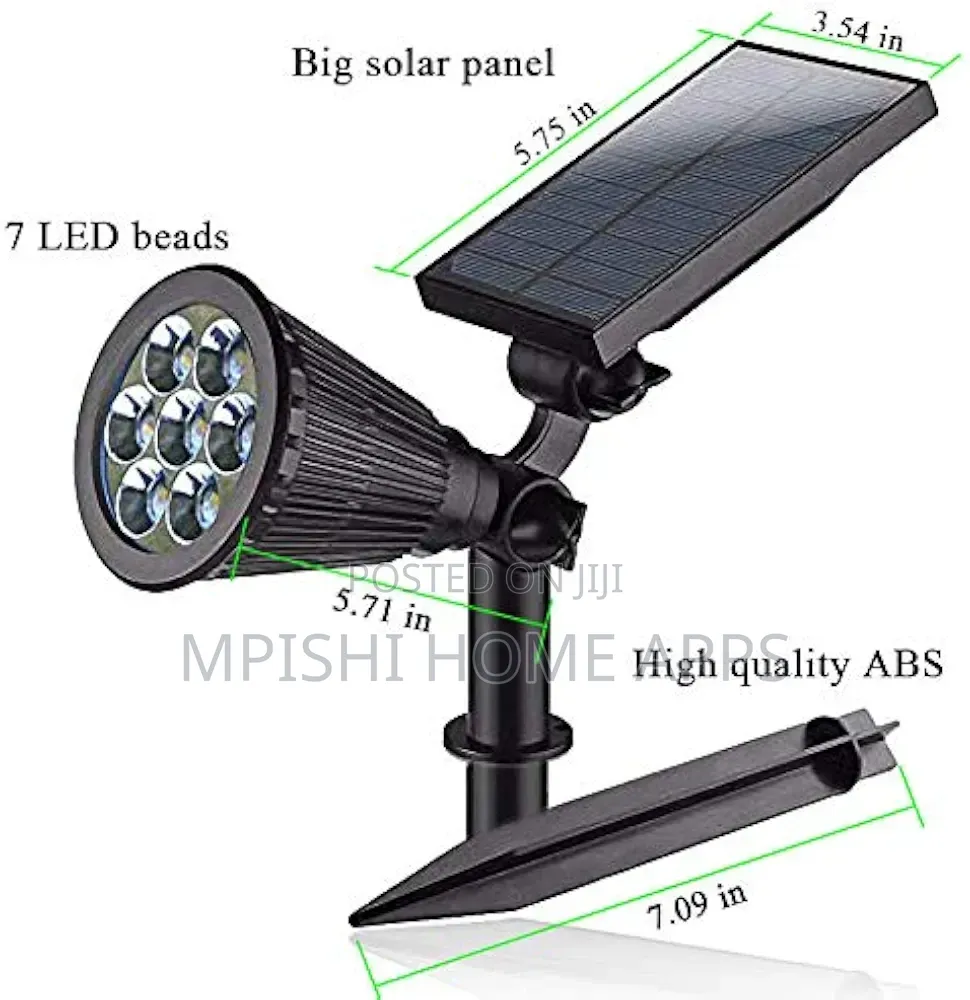Solar-Powered Rechargeable Spotlight With RGB Light