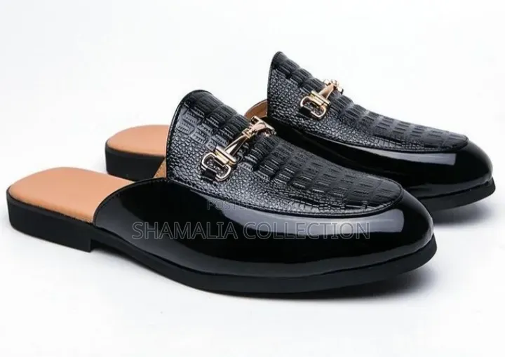 Modern Black Slip-on Loafers – Buckle Accent