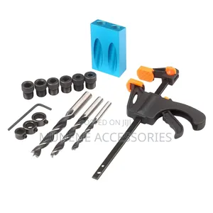 Dowel Drill Joinery Kit Hole Screw Jig With 6/8/10mm Drive Adapter